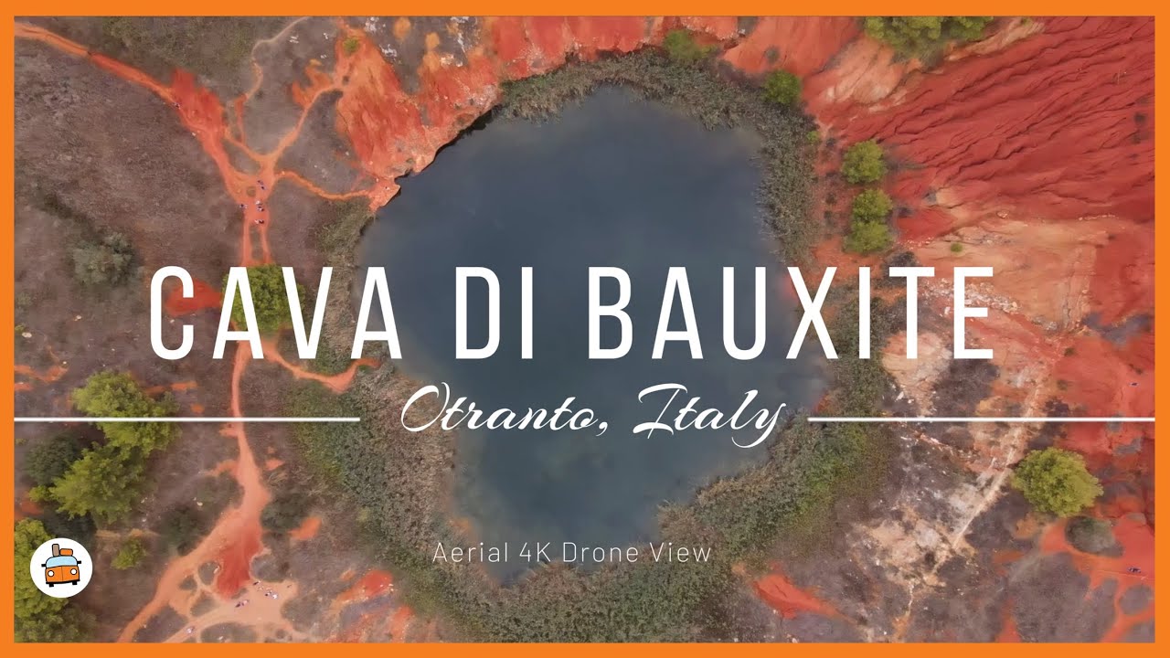 Cava di Bauxite, Otranto Italy   4K Aerial Drone View