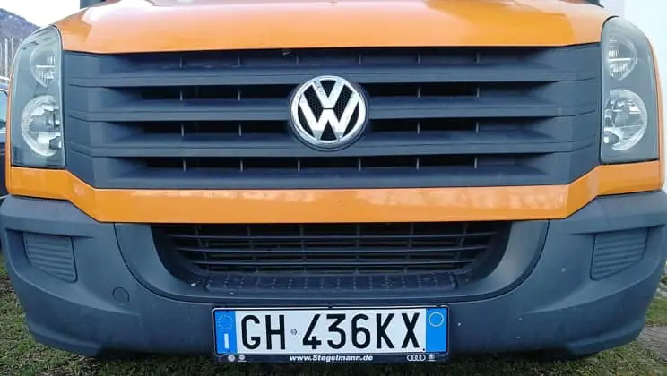 italian license plate camper van in italy