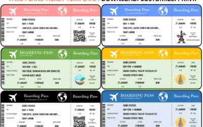 Modello di biglietto aereo falso da personalizzare | Download gratuito