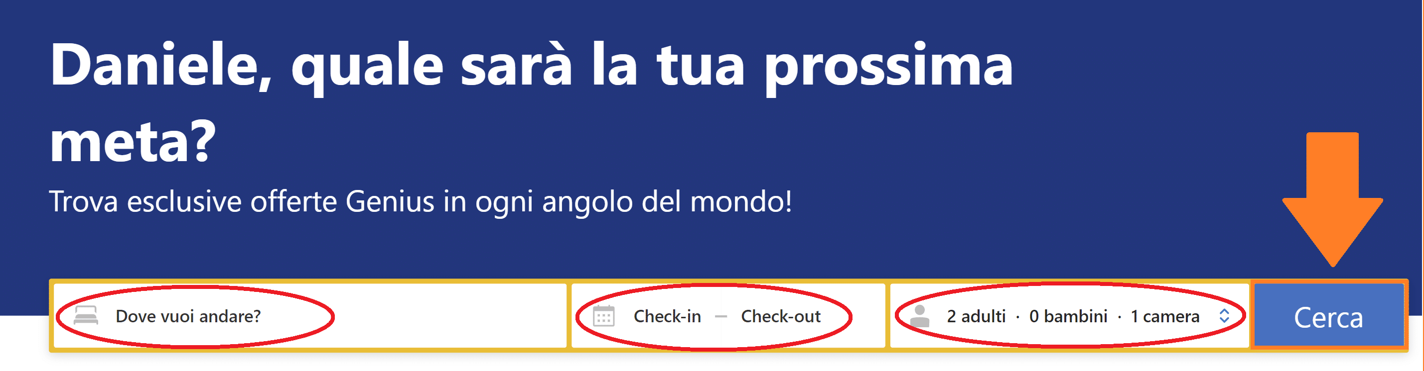 cercare un alloggio con booking 1