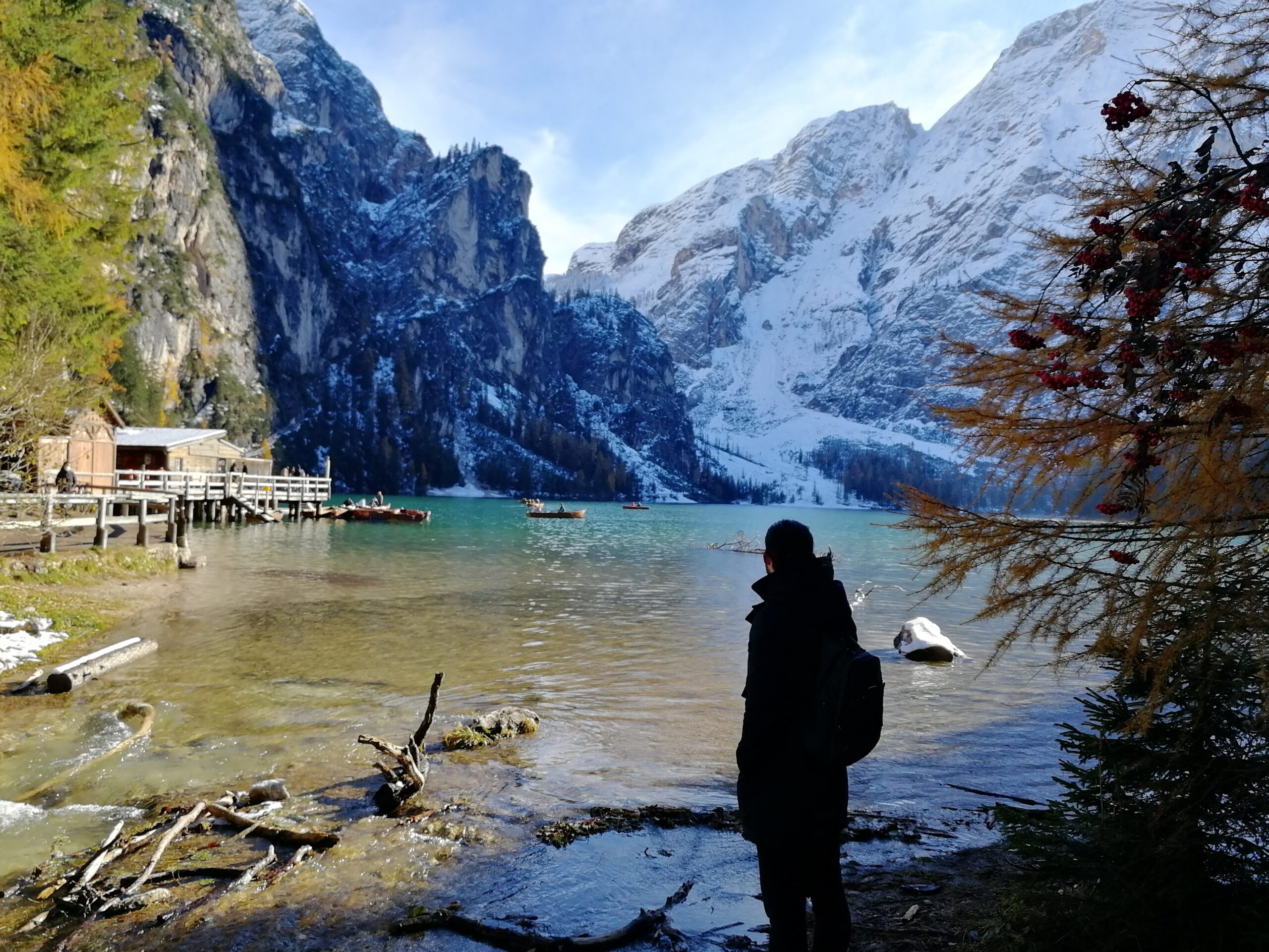 me in front of lake braies in autumn